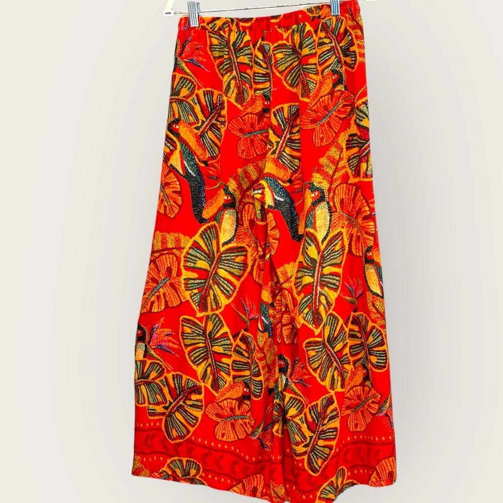 Christian Sirano size small drawstring tropical wide leg pants Cotten blend - Picture 2 of 14